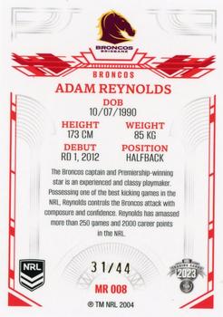 2023 NRL Traders Elite - Mojo Ruby #MR008 Adam Reynolds Back